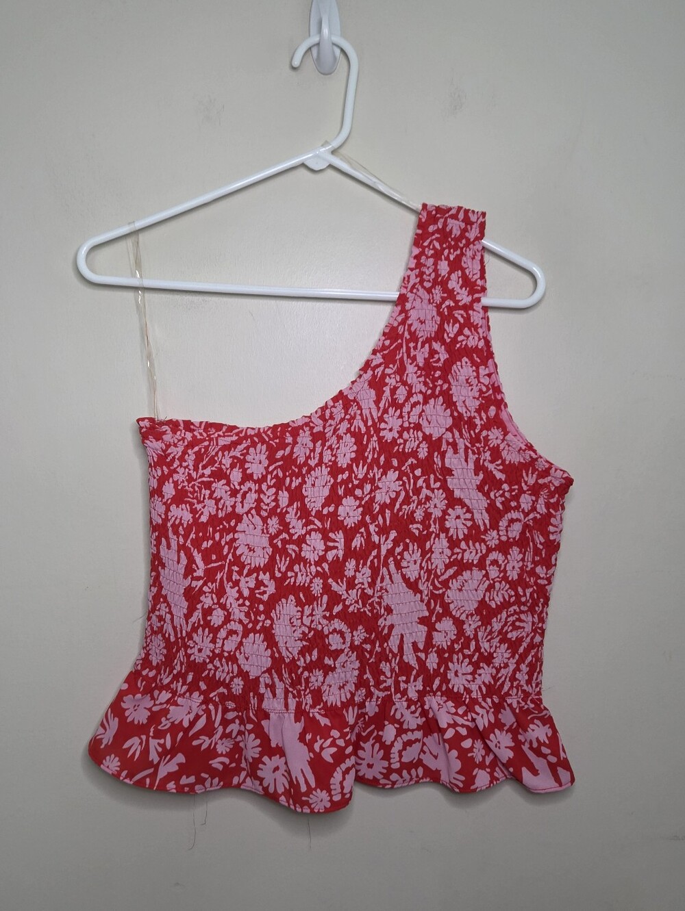 Women's Entro Smocked One Shoulder Top Sz Large